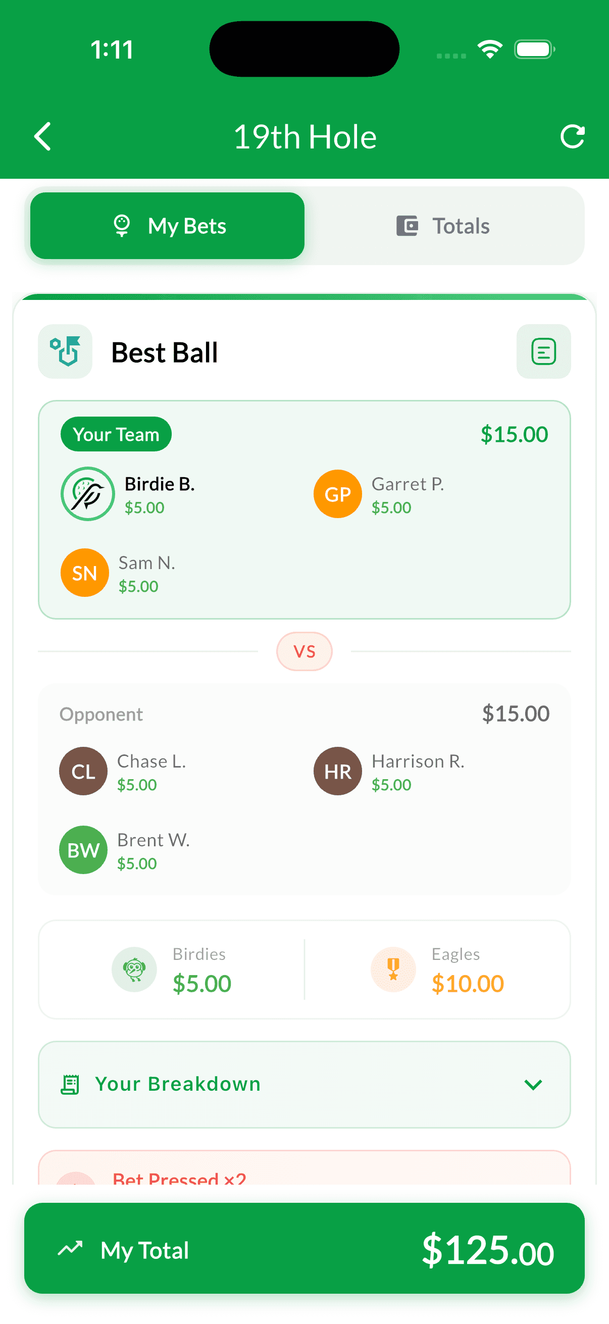 Settle Up at the 19th Hole